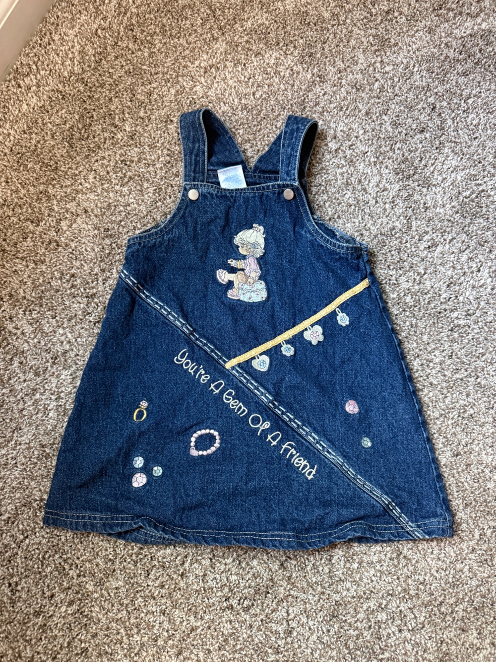 Precious moment embroidered denim dress size 4T